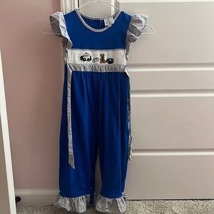 Policeman Smocked Romper